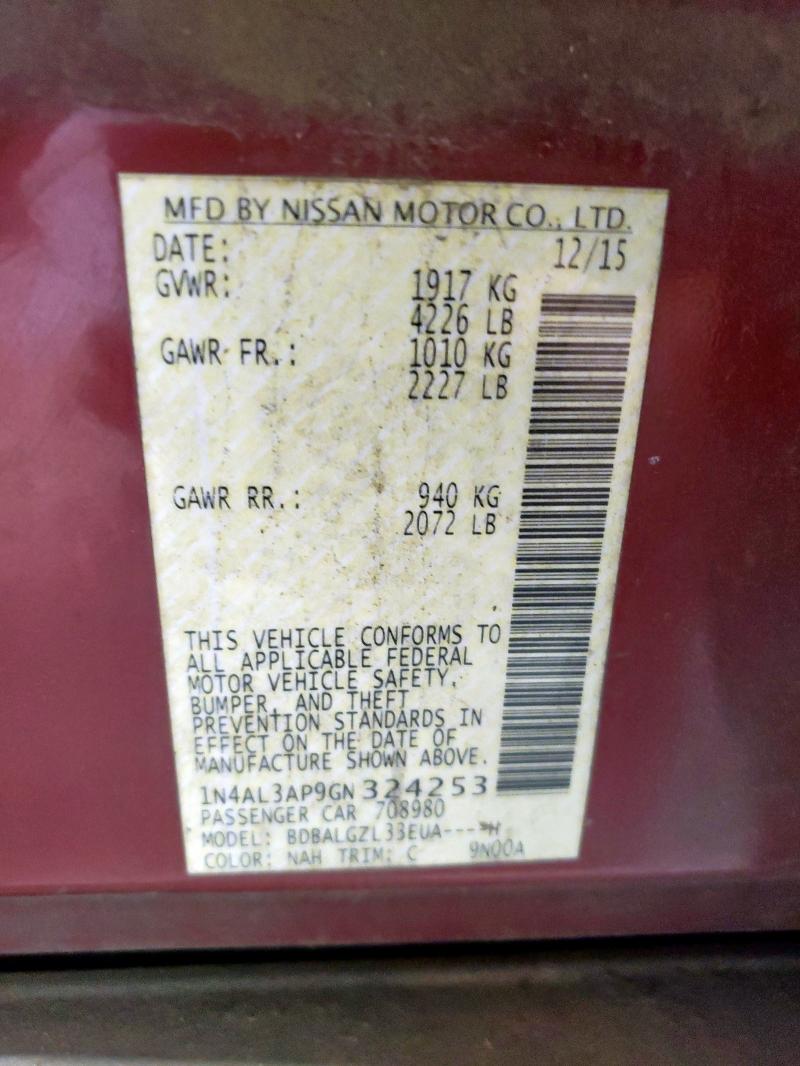 2016 NISSAN ALTIMA 2.5 #3301882469