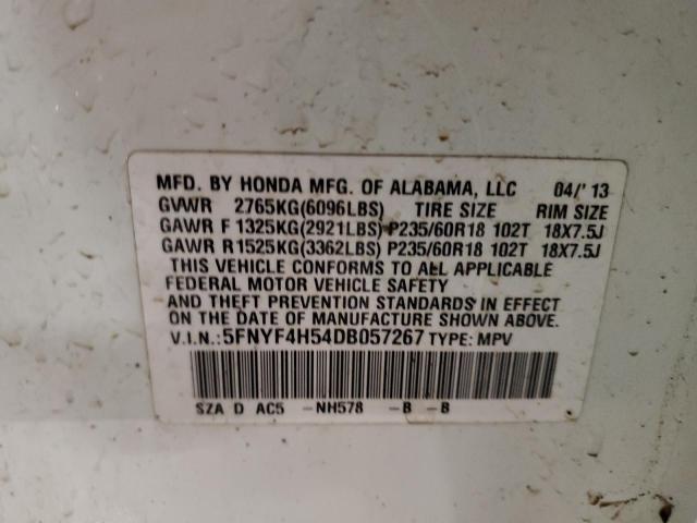 2013 HONDA PILOT EXL #3282359269