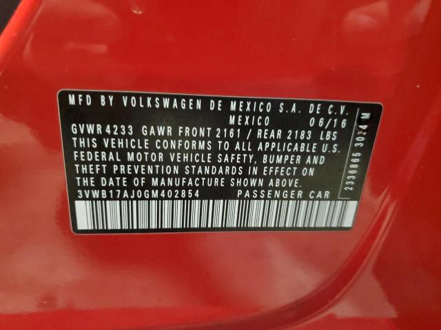 2016 VOLKSWAGEN JETTA SPOR - 3VWB17AJ0GM402854