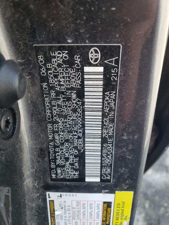 Lot #3286554144 2009 TOYOTA COROLLA BA