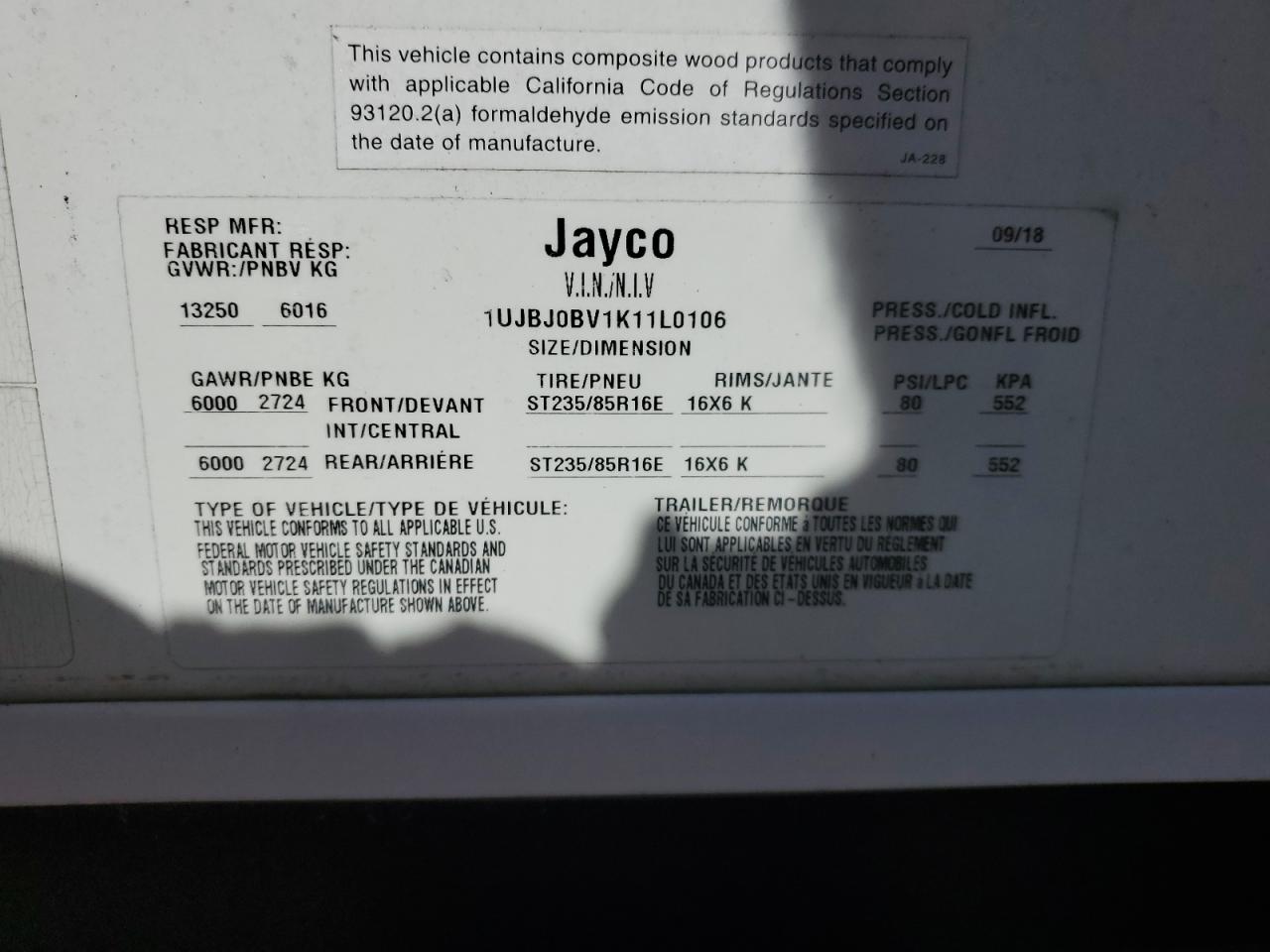 Lot #3283987823 2019 JAYCO JAY FLIGHT