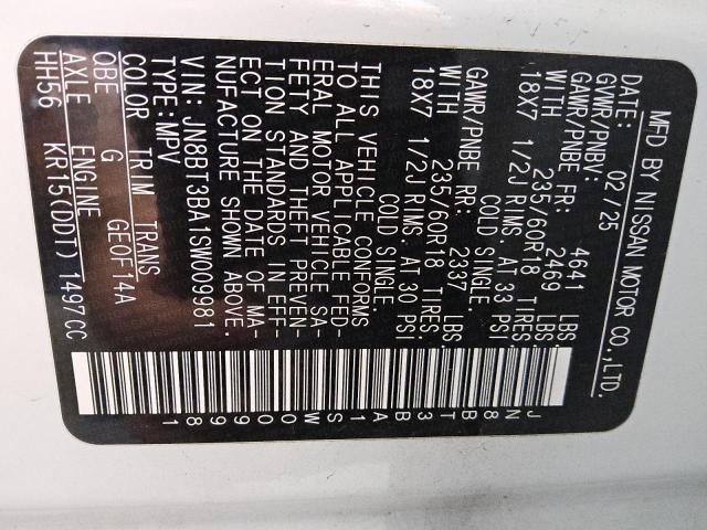 2025 NISSAN ROGUE SV JN8BT3BA1SW009981