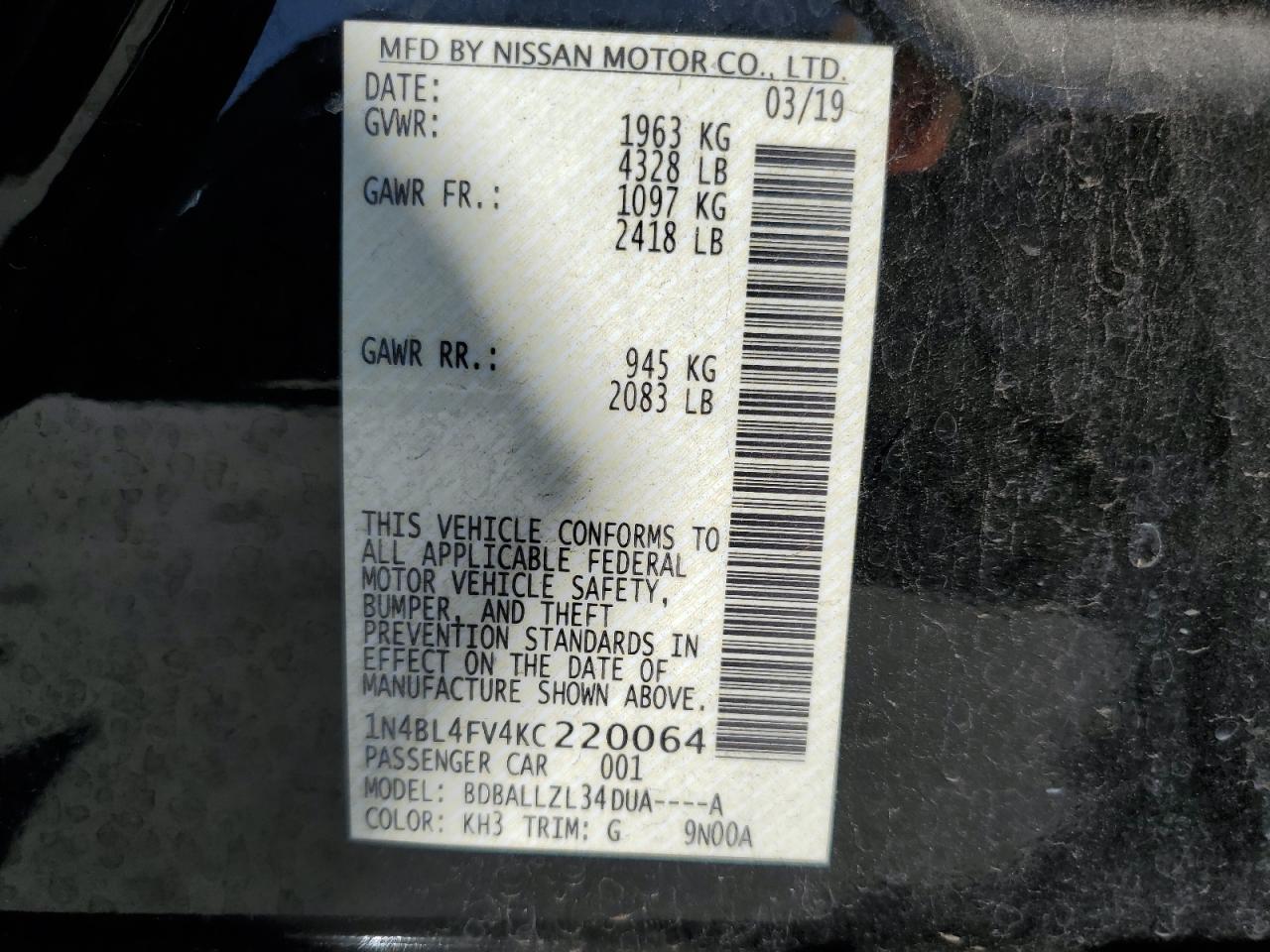 NISSAN ALTIMA PLATINUM