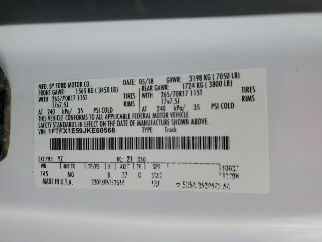 2018 FORD F150 SUPER 1FTFX1E59JKE60568