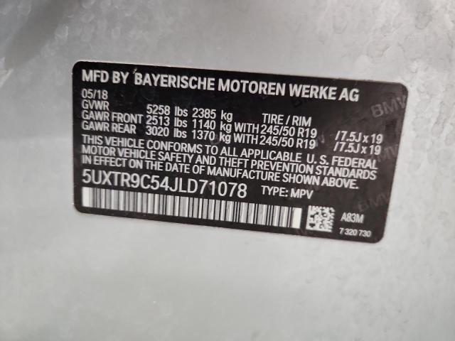 2018 BMW X3 XDRIVE3 5UXTR9C54JLD71078