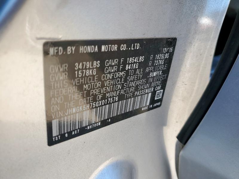 2016 HONDA FIT EX #3296442635