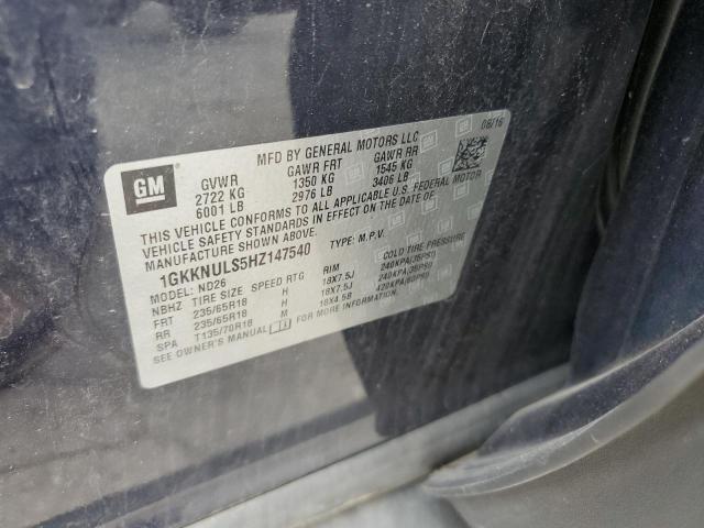 2017 GMC ACADIA SLT 1GKKNULS5HZ147540