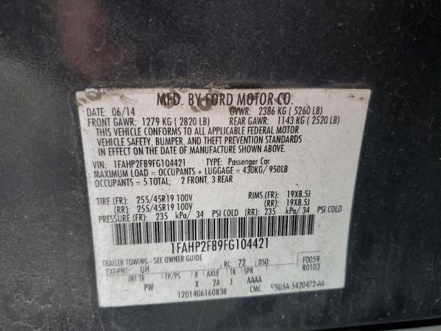 2015 FORD TAURUS LIM - 1FAHP2F89FG104421