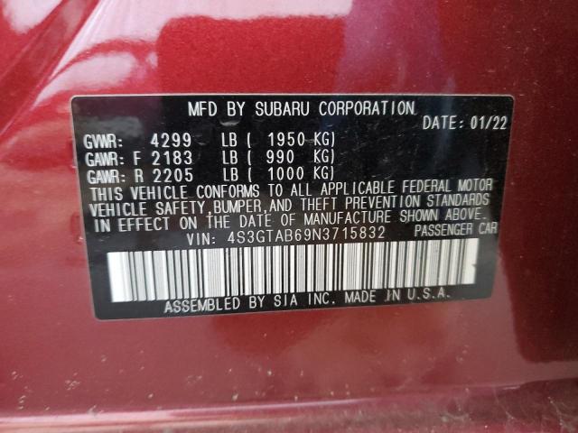 2022 SUBARU IMPREZA - 4S3GTAB69N3715832