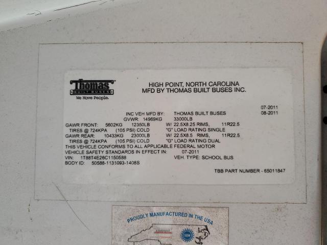 2012 THOMAS SCHOOL BUS #3273801368