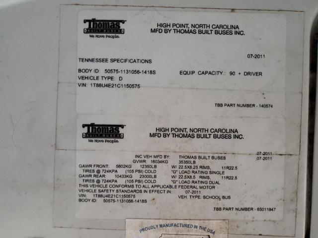 2012 THOMAS SAF-T-LINER HDX #3304514437