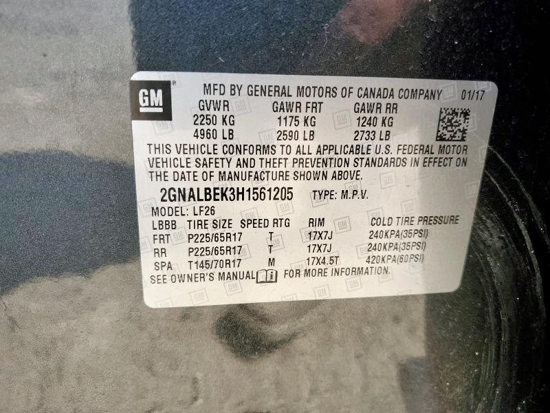 2017 CHEVROLET EQUINOX LS - 2GNALBEK3H1561205