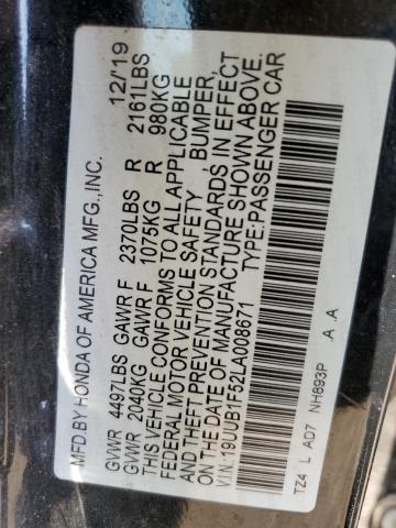 2020 ACURA TLX TECHNOLOGY 19UUB1F52LA008671