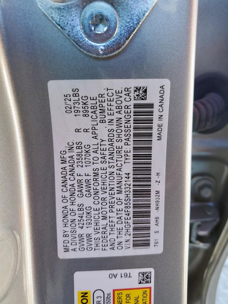 2025 HONDA CIVIC SPOR - 2HGFE4F85SH332144