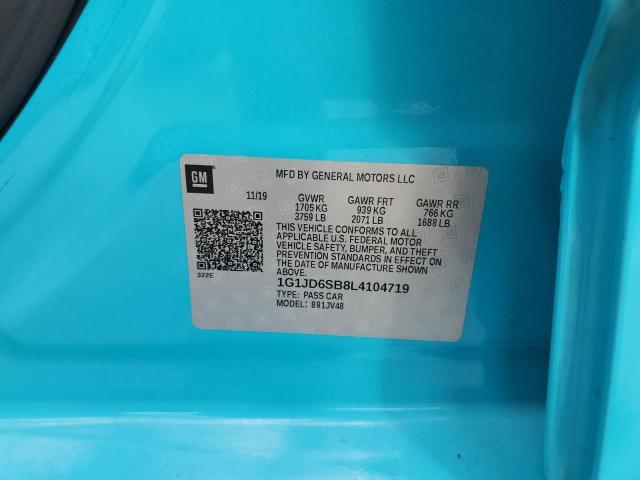 2020 CHEVROLET SONIC LT - 1G1JD6SB8L4104719