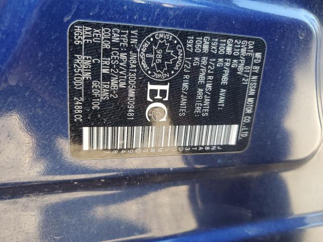 2021 NISSAN ROGUE PLAT JN8AT3DD5MW309481