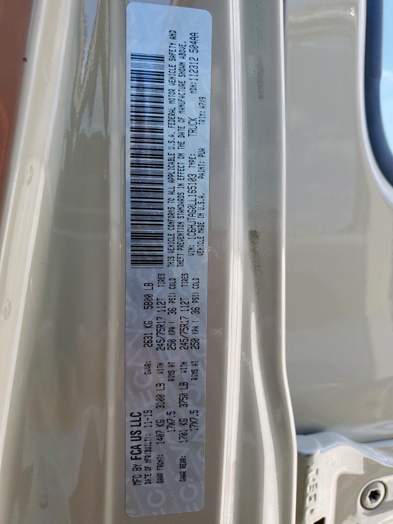 2020 JEEP GLADIATOR 1C6HJTAG0LL165103