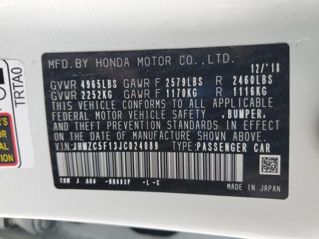 2018 HONDA CLARITY JHMZC5F13JC024089