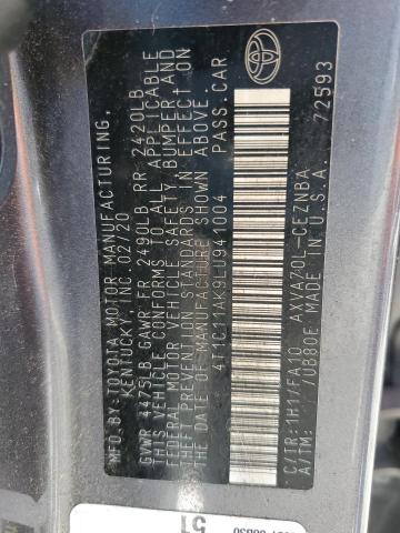 2020 TOYOTA CAMRY LE #3283864451