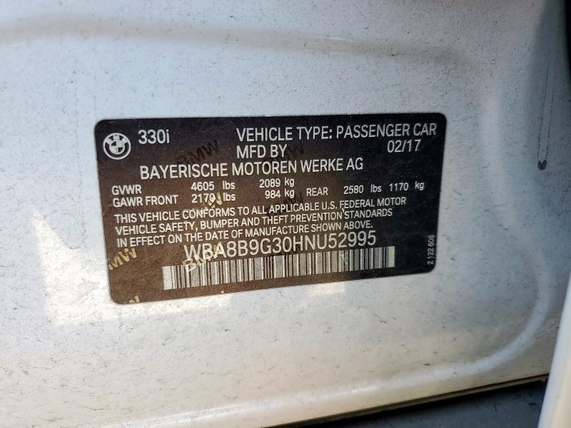 2017 BMW 330 I WBA8B9G30HNU52995