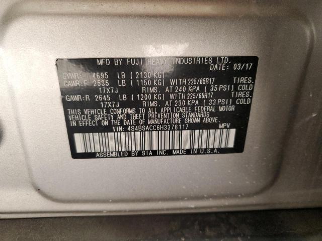 2017 SUBARU OUTBACK 2. - 4S4BSACC6H3378117