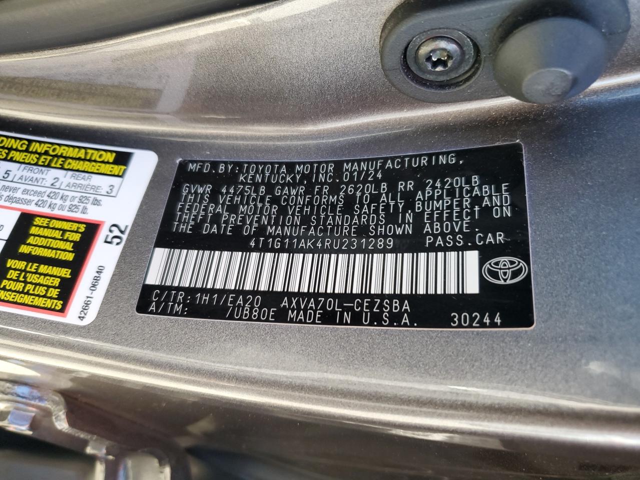 TOYOTA CAMRY SE NIGHT SHADE