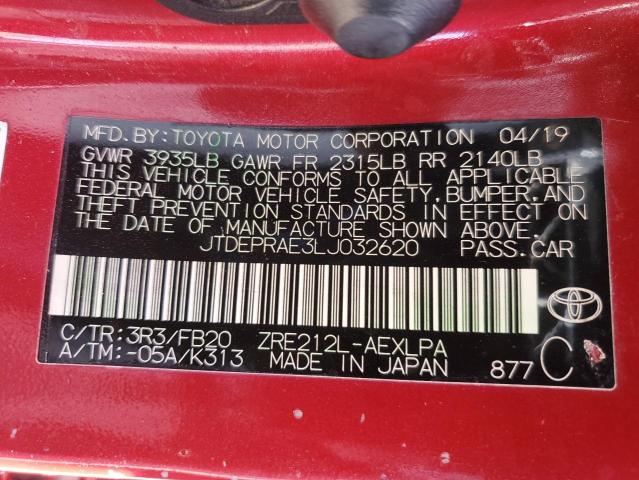 2020 TOYOTA COROLLA LE #3297003838