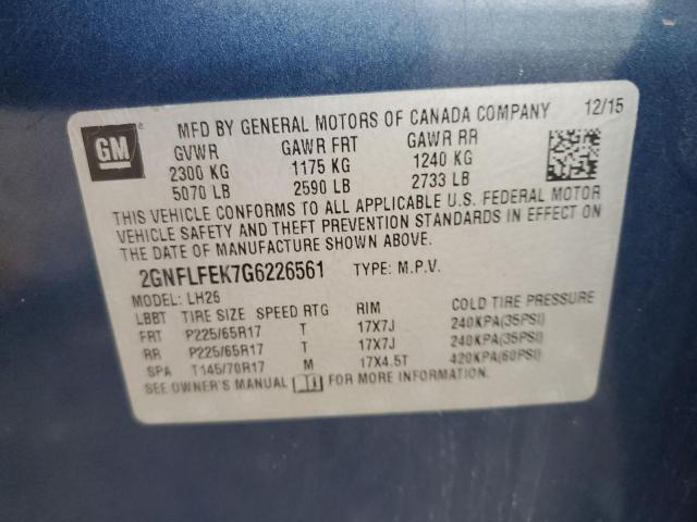 2016 CHEVROLET EQUINOX LT - 2GNFLFEK7G6226561