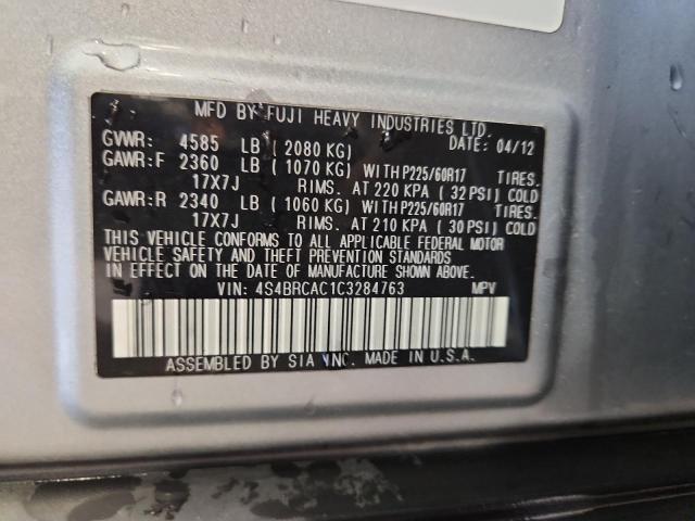 2012 SUBARU OUTBACK 2. - 4S4BRCAC1C3284763