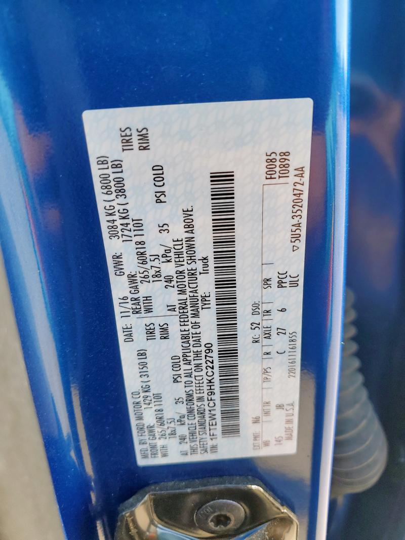 2017 FORD F150 SUPER - 1FTEW1CF9HKC22790