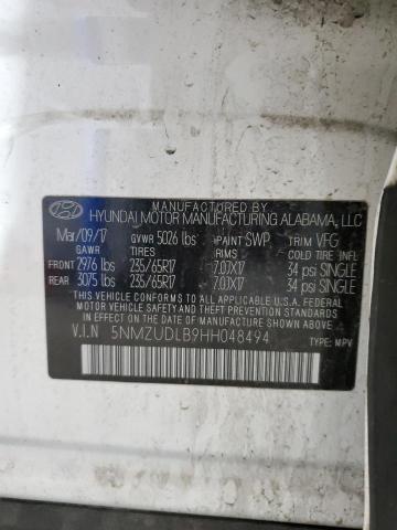 2017 HYUNDAI SANTA FE S - 5NMZUDLB9HH048494