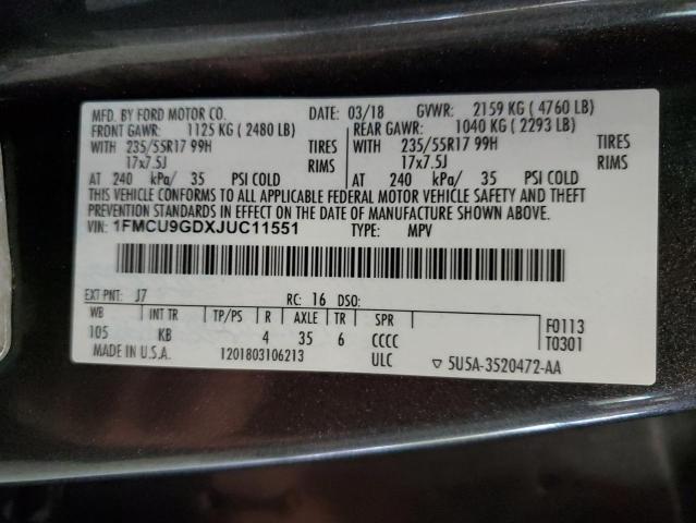 2018 FORD ESCAPE SE #3264520535