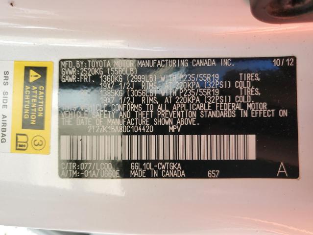 2013 LEXUS RX 350 - 2T2ZK1BA8DC104420