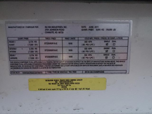 2012 HITCHHIKER TRAV TRAIL #3276384678