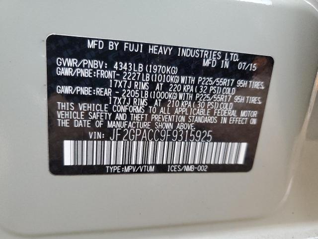 2015 SUBARU XV CROSSTREK 2.0 PREMIUM JF2GPACC9F9315925