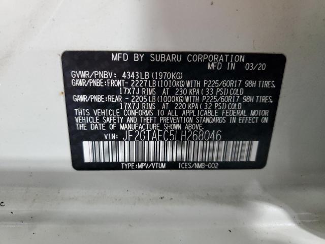 2020 SUBARU CROSSTREK - JF2GTAEC5LH268046