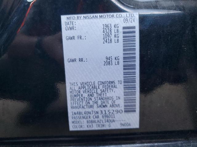 2025 NISSAN ALTIMA SV 1N4BL4DV7SN315290