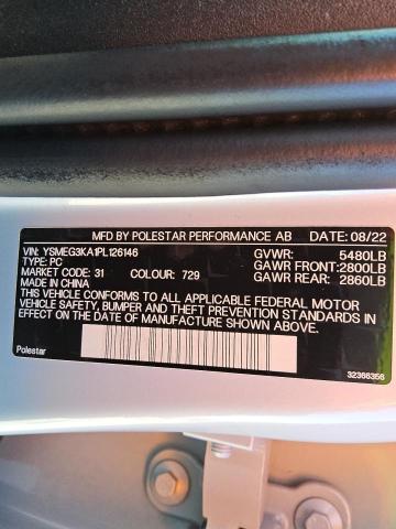 2023 POLESTAR 2 - YSMEG3KA1PL126146