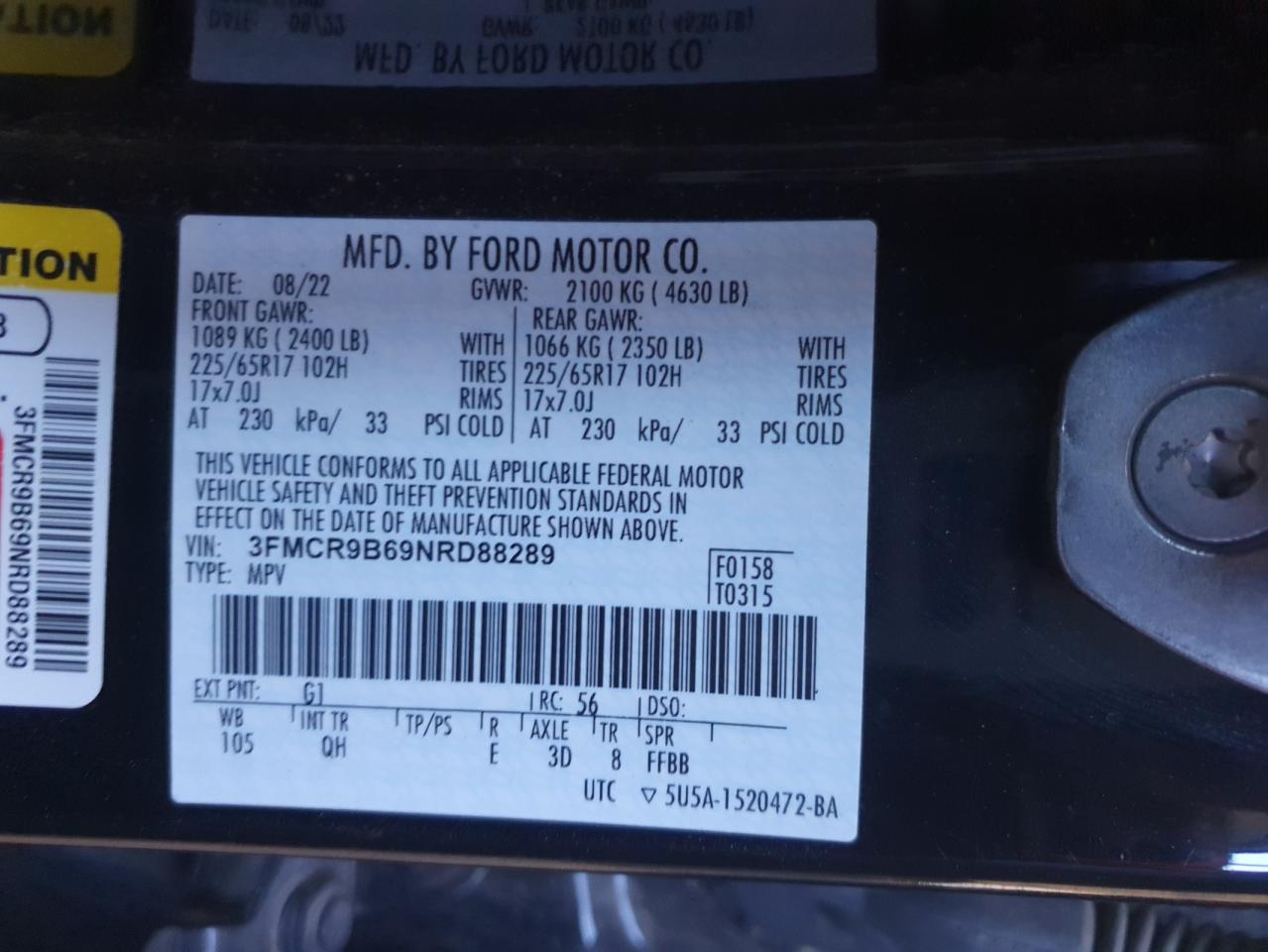 Lot #3309414963 2022 FORD BRONCO SPO