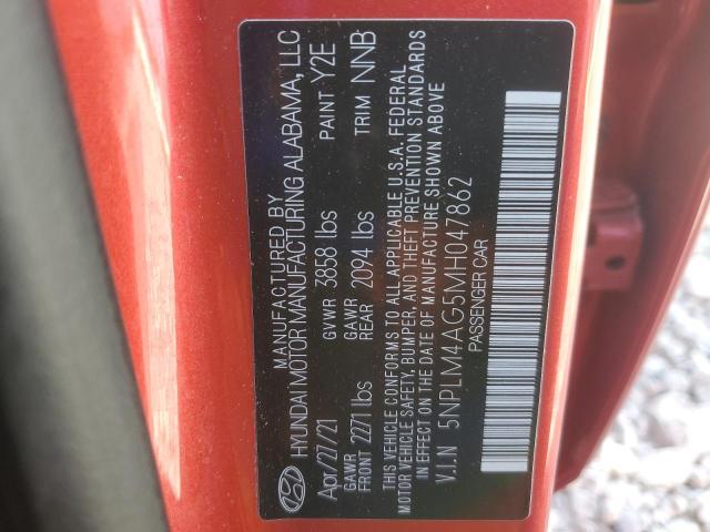 2021 HYUNDAI ELANTRA SEL 5NPLM4AG5MH047862