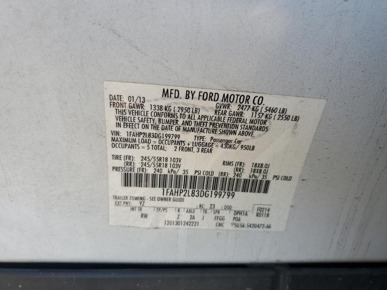 FORD TAURUS POLICE INTERCEPTOR