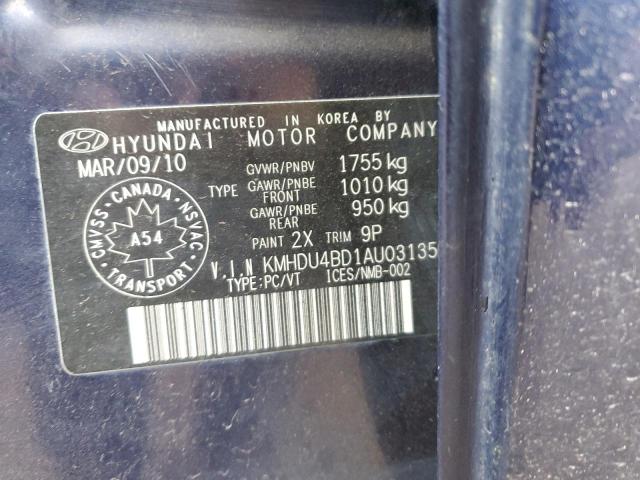 2010 HYUNDAI ELANTRA BL - KMHDU4BD1AU031356