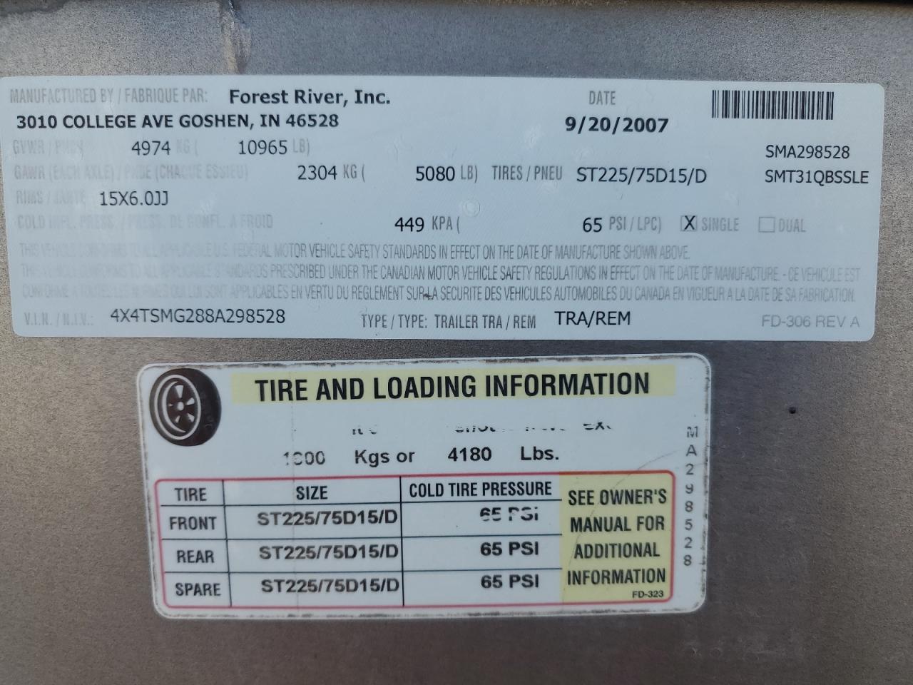 Lot #3286724289 2008 WILDWOOD SALEM