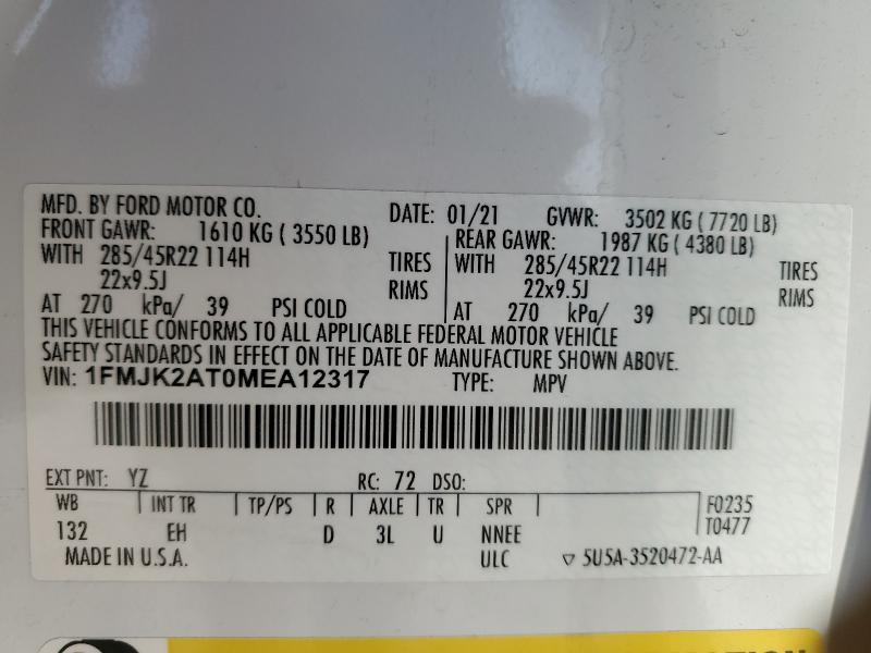 2021 FORD EXPEDITION 1FMJK2AT0MEA12317