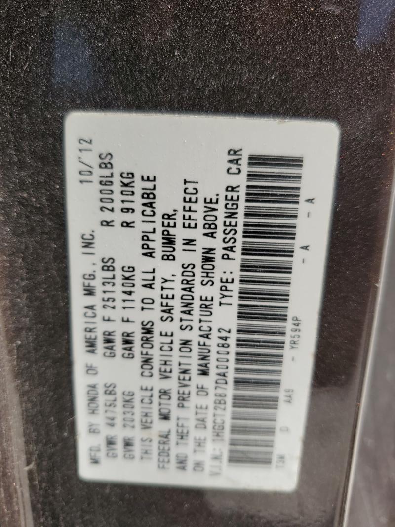 2013 HONDA ACCORD EXL - 1HGCT2B87DA000842