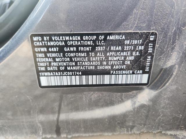 2018 VOLKSWAGEN PASSAT SE 1VWBA7A31JC001744