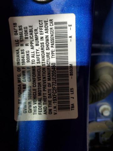 2018 HONDA CIVIC EX - 19XFC2F72JE205460