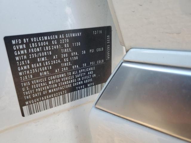 2017 VOLKSWAGEN TIGUAN SPO - WVGUV7AX6HK022572