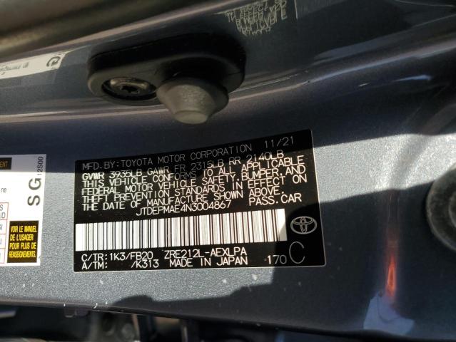 2022 TOYOTA COROLLA LE #3291280963