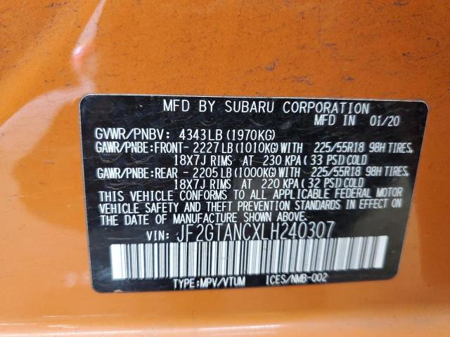 2020 SUBARU CROSSTREK - JF2GTANCXLH240307